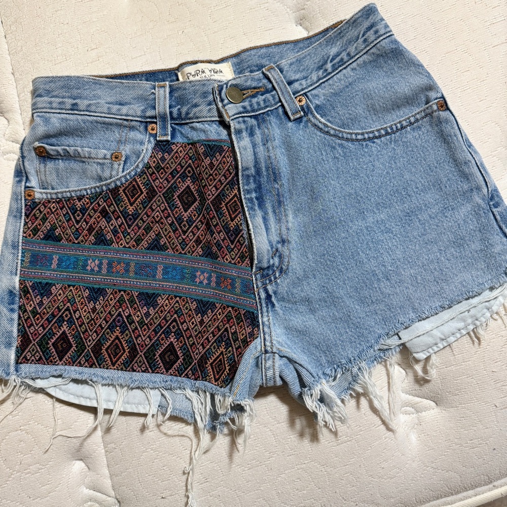 Levi's Blue Jean Shorts with Southwestern Pattern